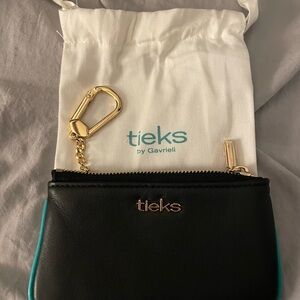Tieks Black Pouch with Gold Accents